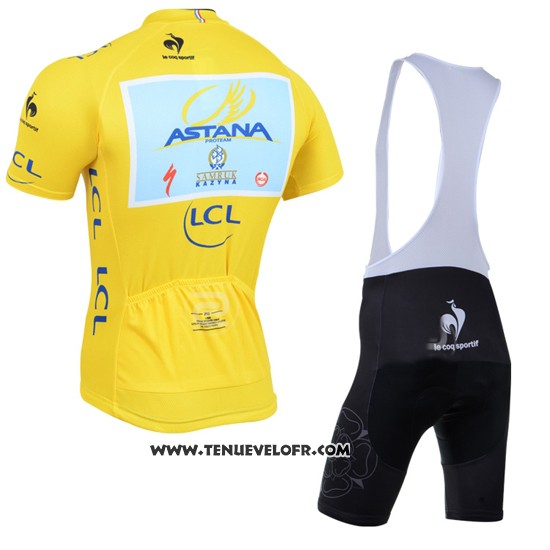 2014 Maillot Ciclismo Tour DE France Lider Astana Lider Jaune Manches Courtes et Cuissard